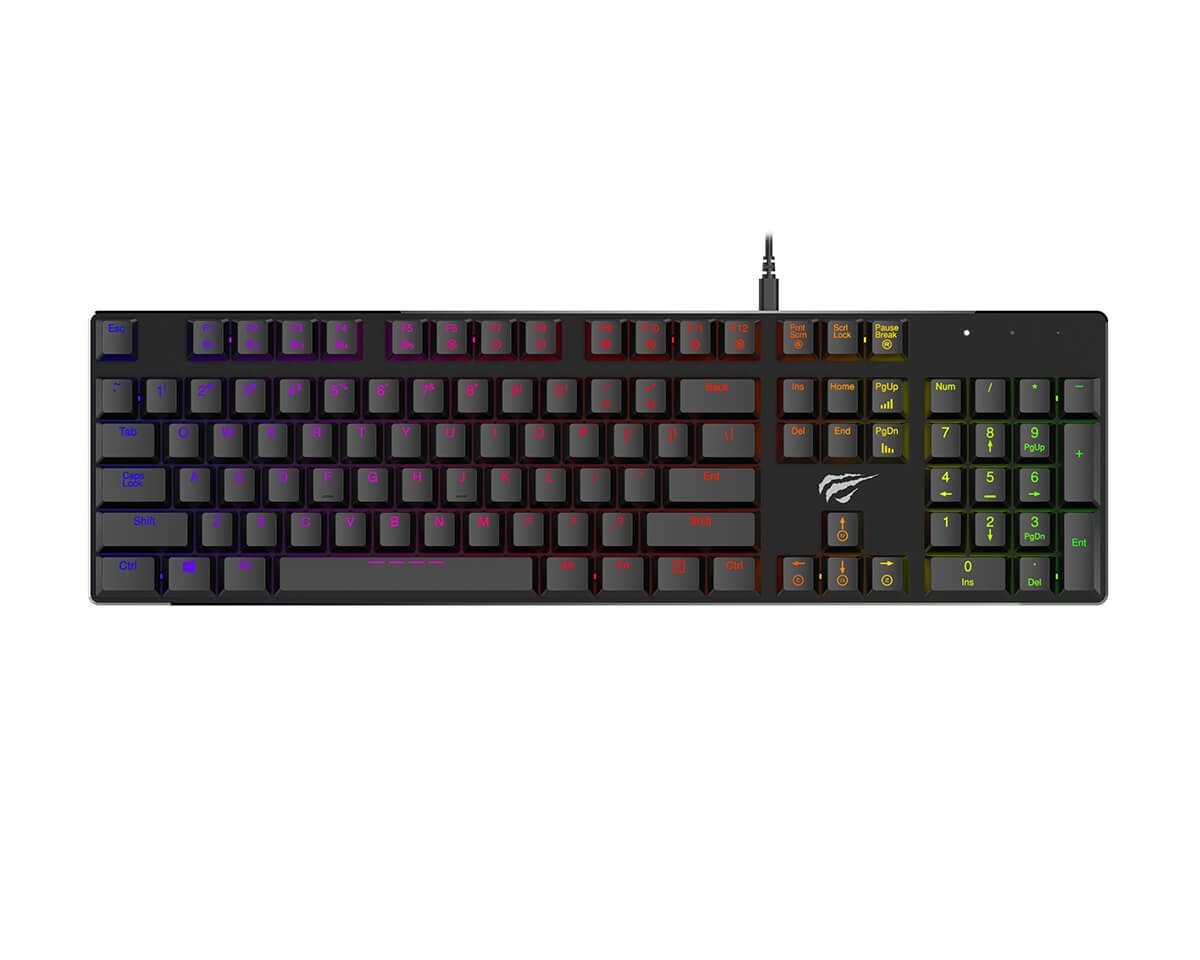 Kjøpe Havit HV KB395L RGB Low Profile Gaming Tastatur [Kailh Kjøpe Havit Gaming Tastatur Backlit på MaxGaming.no