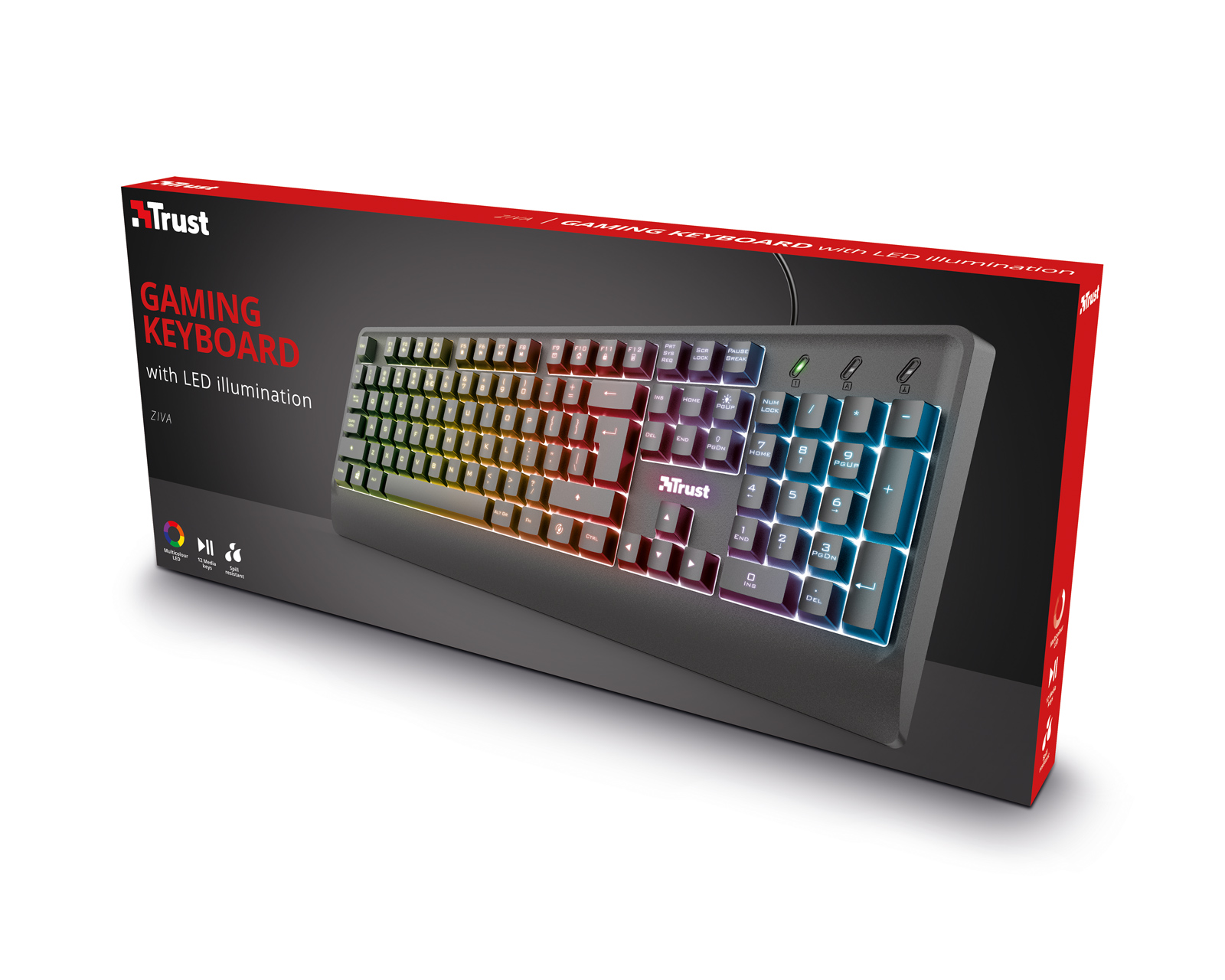 Kjøpe Trust Ziva Gaming Rainbow LED Tastatur på MaxGaming.no Kjøpe Trust Ziva Gaming Rainbow LED Tastatur på MaxGaming.no