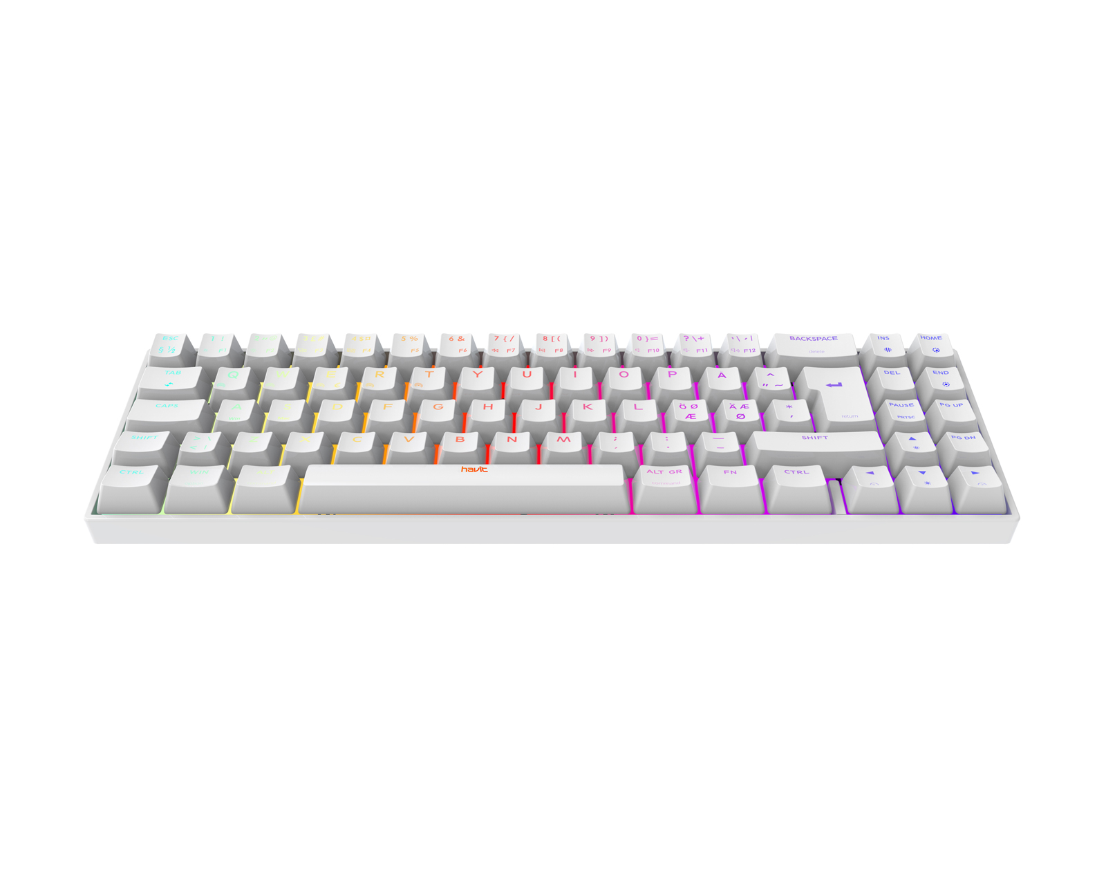 Kjøpe Havit KB496L Ultra Compact Hvit Gaming Tastatur Kjøpe Havit KB496L Ultra Compact Hvit Gaming Tastatur