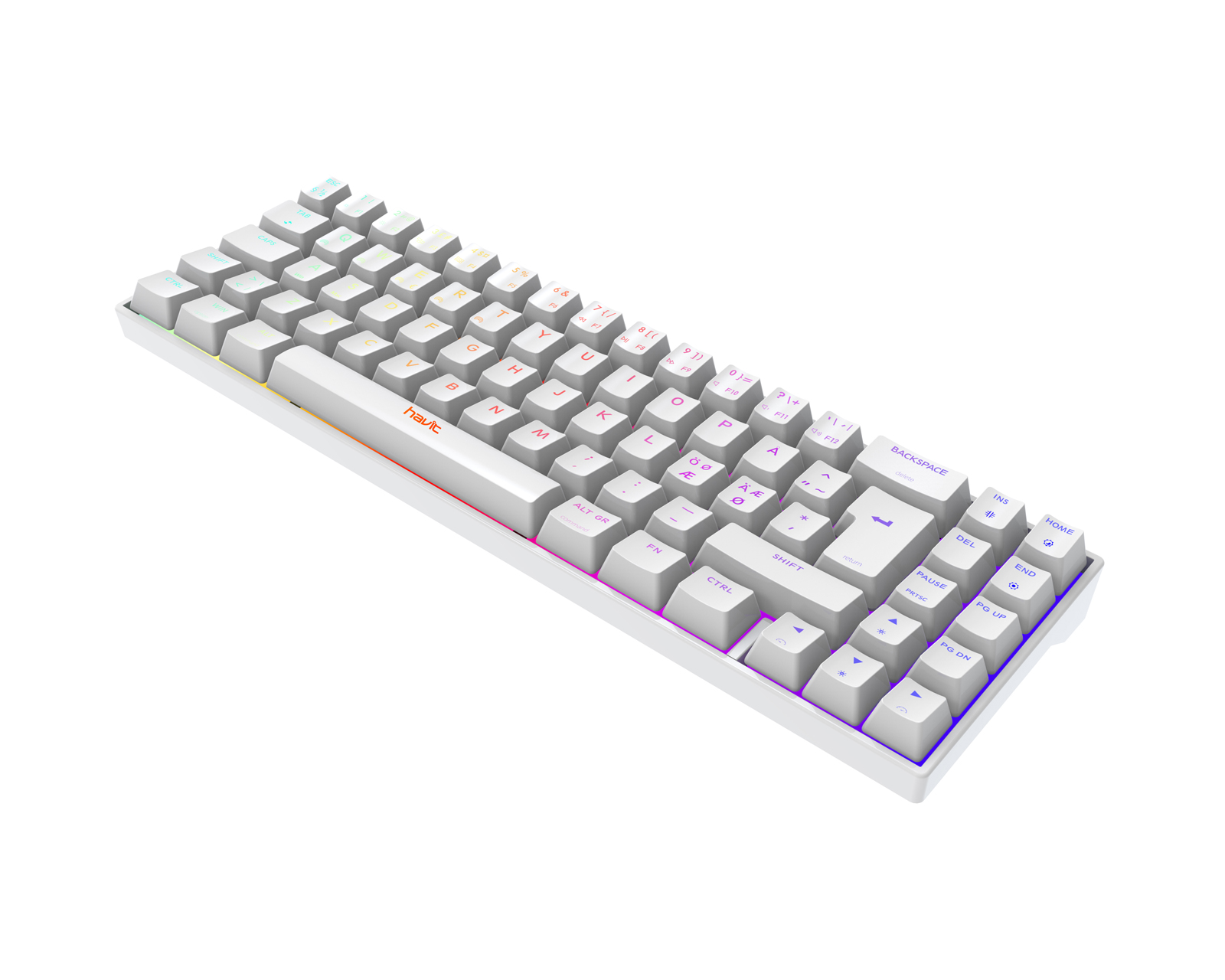 Kjøpe Havit KB496L Ultra Compact Hvit Gaming Tastatur Kjøpe Havit KB496L Ultra Compact Hvit Gaming Tastatur