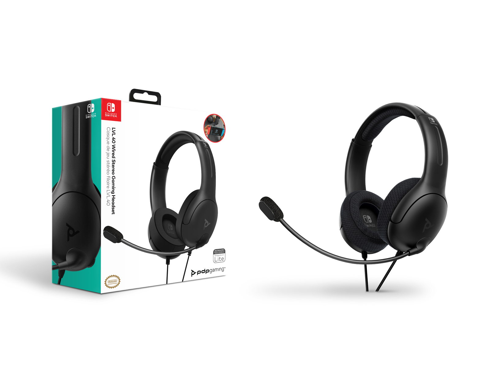 PDP LVL40 Stereo Gaming Headset (Nintendo Switch) Svart MaxGaming.no