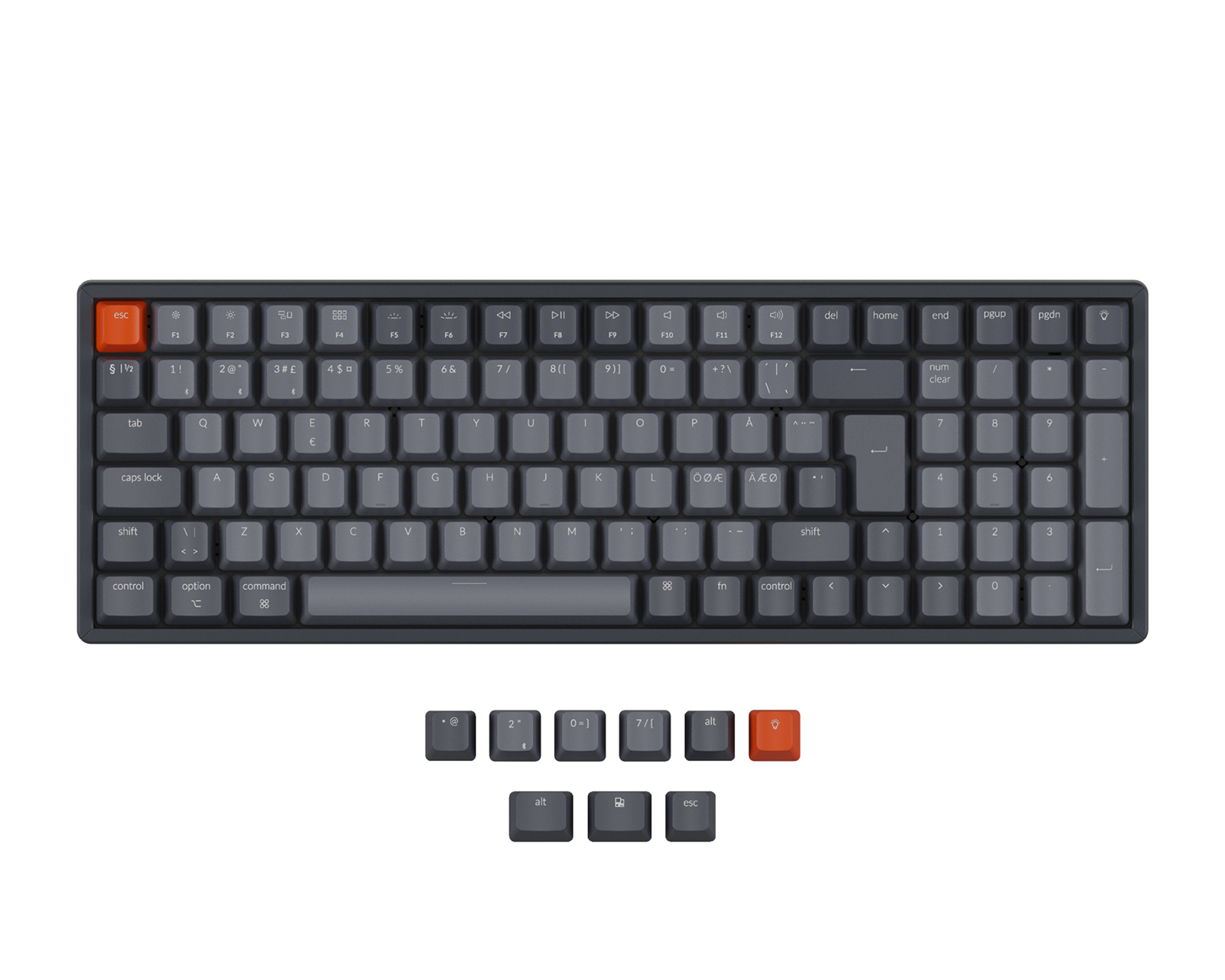 K4 V2 RGB Trådløs Aluminium Hotswap Tastatur [Gateron Red]