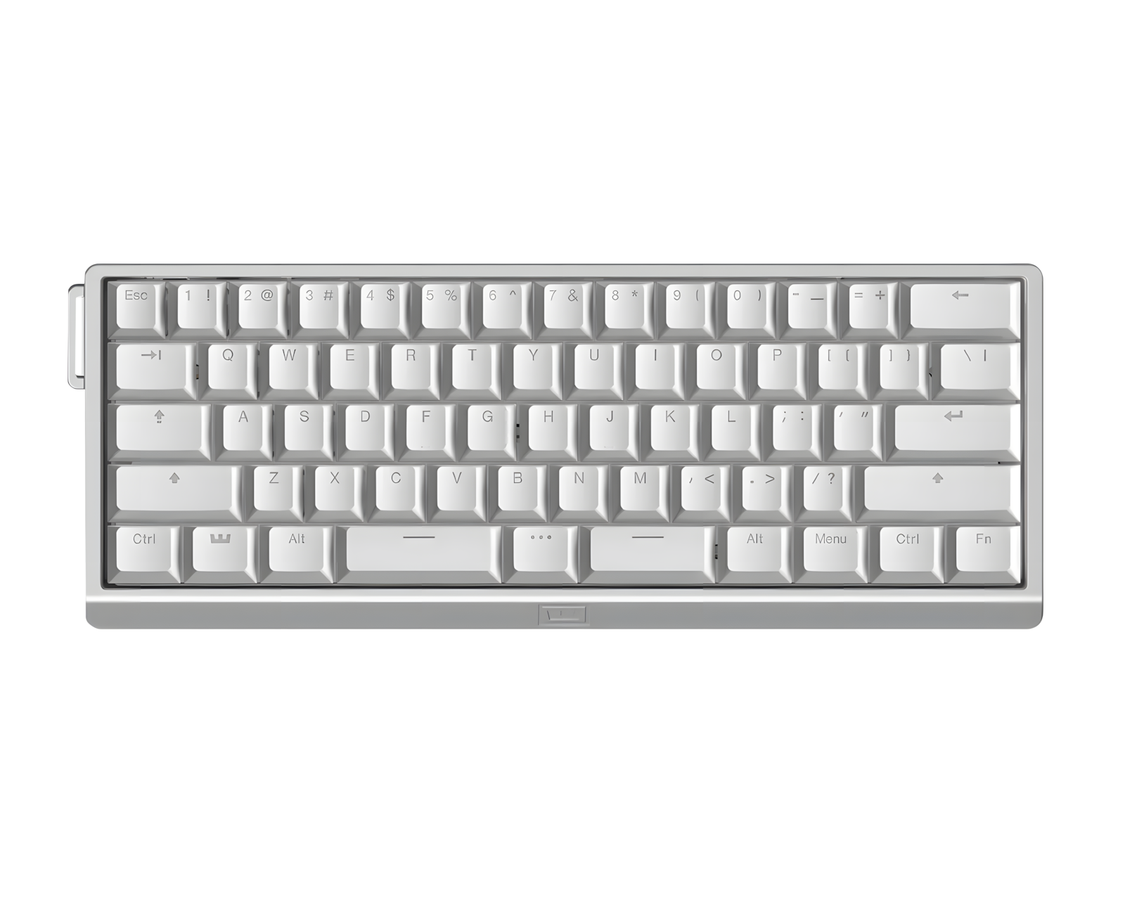 Wooting 60HE V2 Tastatur - ANSI Split Spacebar - Silver Aluminum