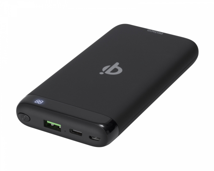 Deltaco 10000 mAh Powerbank med QI- och Hurtigladning