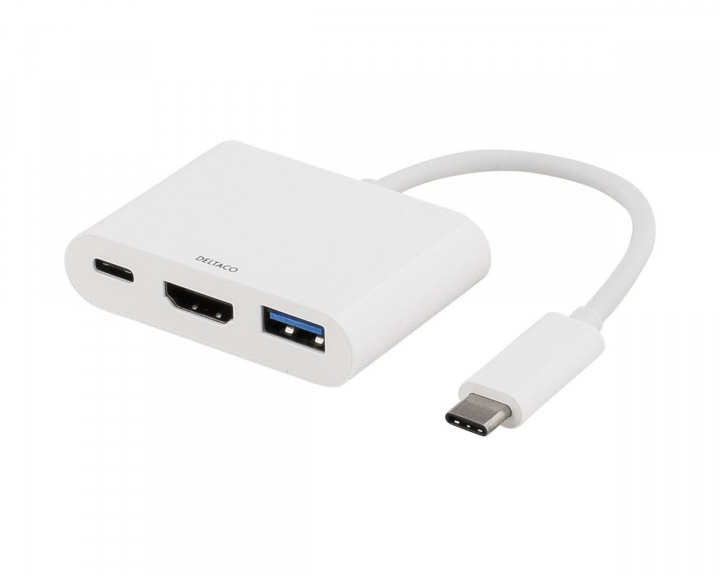 Deltaco USB-C til Multiadapter Hvit