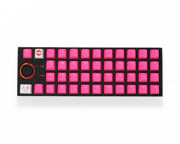 Tai-Hao 42-tasters Gummi Double-shot Bakgrunnsbelyst Keycap-sett - Rosa