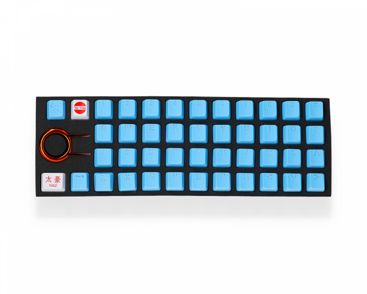 Tai-Hao 42-Key Gummi Double-shot Bakgrunnsbelyst Keycap-set - Neon blå