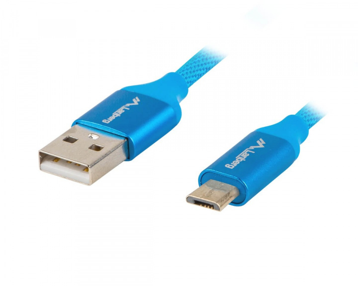 Lanberg USB 2.0 Kabel Premium MICRO-B til USB 0.5 Meter QC 3.0 Blå