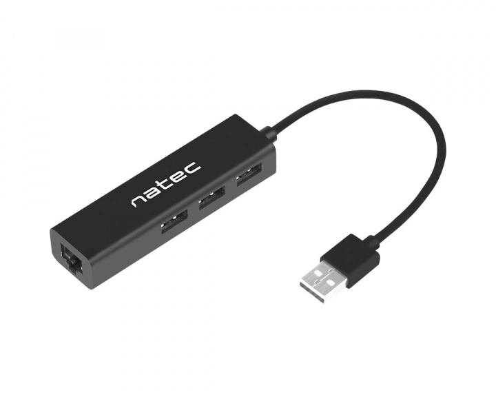 USB Hub 2.0 Dragonfly 3-ports + RJ45 i gruppen Datatilbehør / Datakabler & adaptere / USB Hub hos MaxGaming (14182)