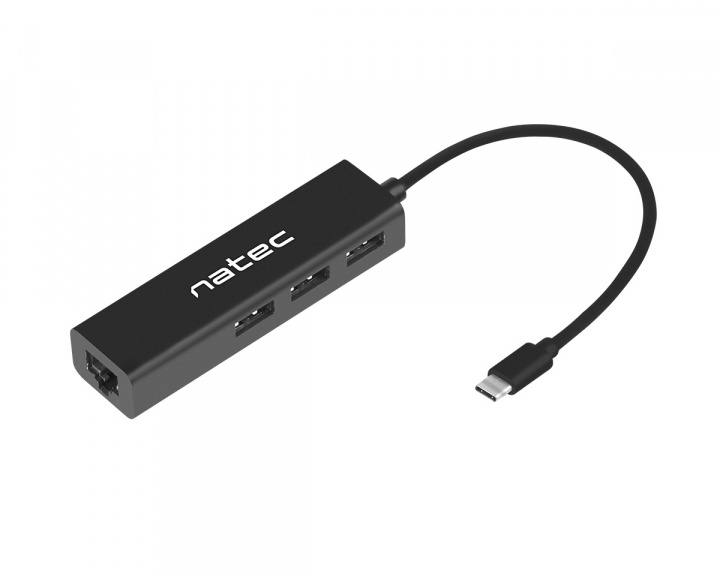 Natec USB Hub 2.0 Dragonfly 3-porter + RJ45