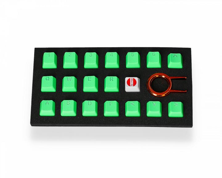 Tai-Hao 18-tasters Gummi Double-shot Bakgrunnsbelyst Keycap-sett - Neongrønn