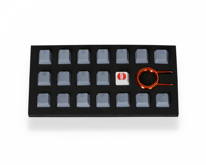 18-tasters Gummi Double-shot Bakgrunnsbelyst Keycap-sett - Grå i gruppen Datatilbehør / Tastatur / Keycaps hos MaxGaming (14827)
