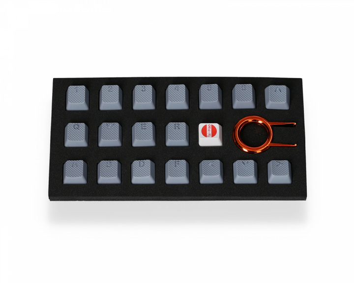 Tai-Hao 18-tasters Gummi Double-shot Bakgrunnsbelyst Keycap-sett - Grå