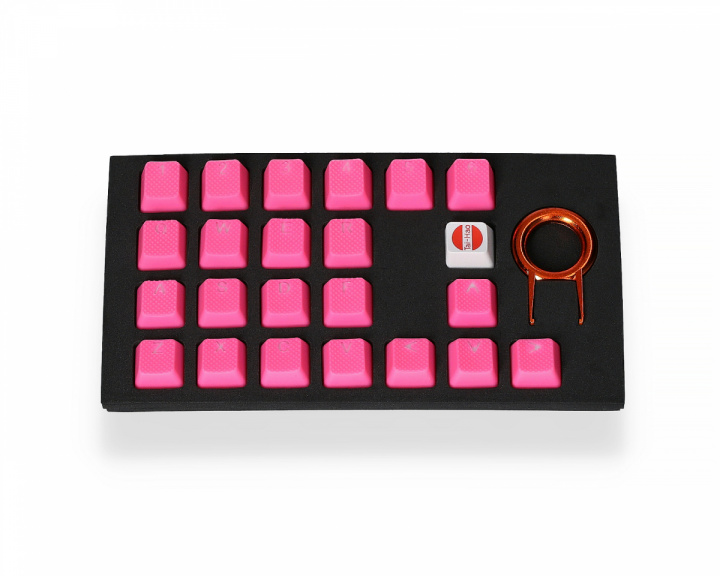 22-tasters Gummi Double-shot Bakgrunnsbelyst Keycap-sett - Rosa i gruppen Datatilbehør / Tastatur / Keycaps hos MaxGaming (15092)
