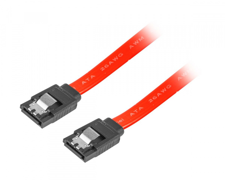 SATA 2 (3GB/S) 30cm Metallklips - Rød i gruppen Datatilbehør / PC-komponenter / Intern kabler hos MaxGaming (15133)