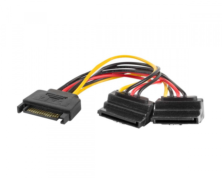 Lanberg 15-pin SATA (hane) til 2x SATA (hona) Vinklet 15cm