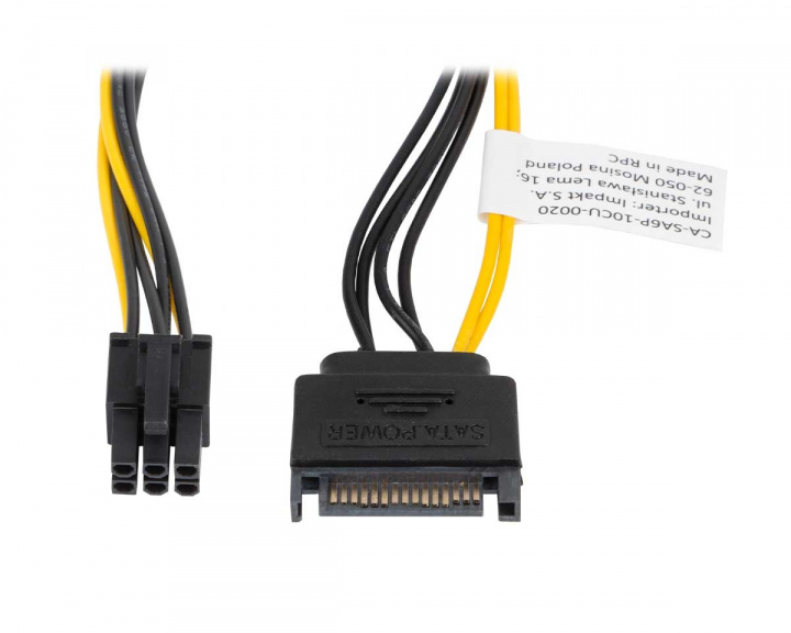 15-pin SATA (hane) til 6-pin PCI Express (hane) 20cm i gruppen Datatilbehør / PC-komponenter / Intern kabler hos MaxGaming (15616)