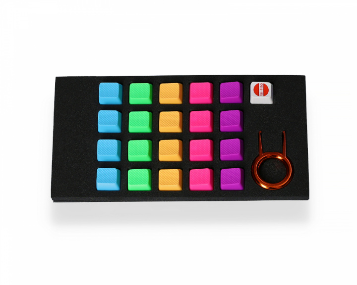 Tai-Hao 20-Key Skinnende Gummi Keycap-set - Rainbow
