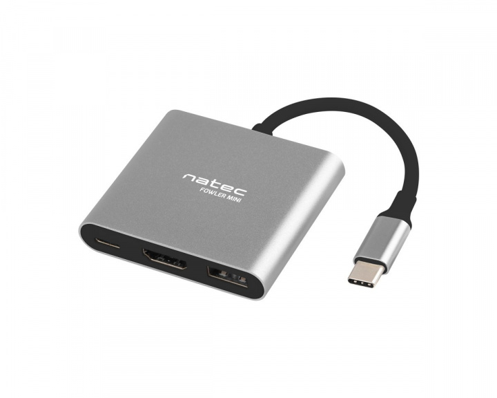 Natec Multi Port Fowler USB-C til 2xUSB 3.0/HDMI 4K/RJ45/TYPE-C/SD/MICRO SD