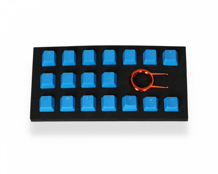 Tai-Hao 18-Key Gummi Double-shot Bakgrunnsbelyst Keycap-set - Blå