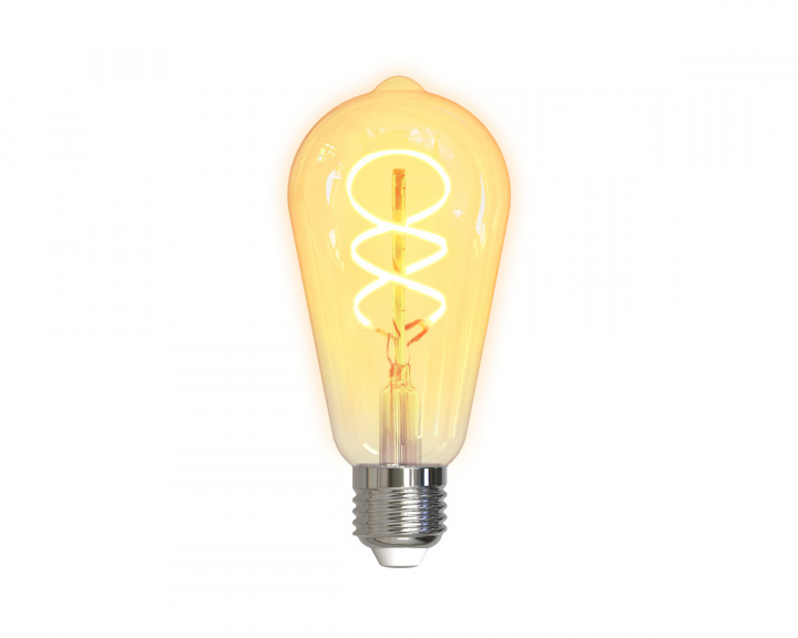 Deltaco Smart Home Spiral LED-lys Glødetråd E27 WiFI 5.5W ST64, Dimbar