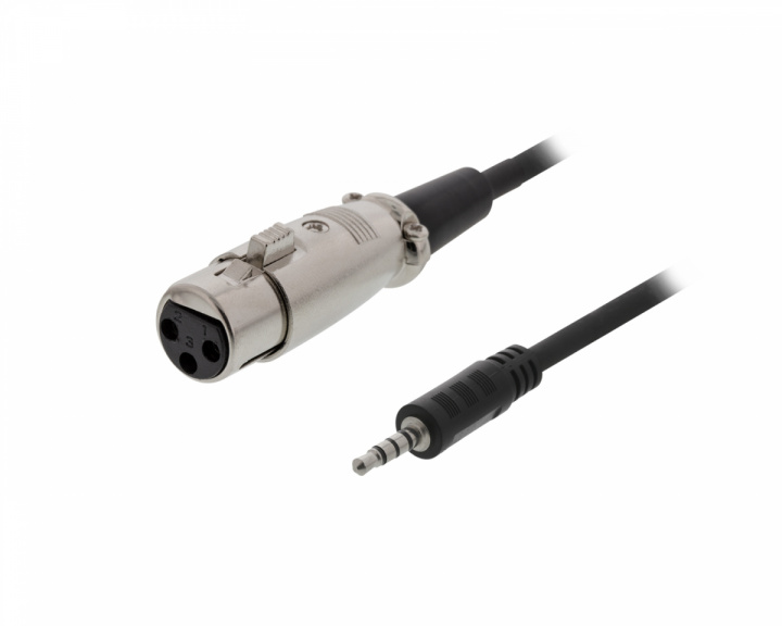 Deltaco XLR Kabel til 3,5 mm 1,5 meter, 3-pin XLR, Cisco pinout - Svart