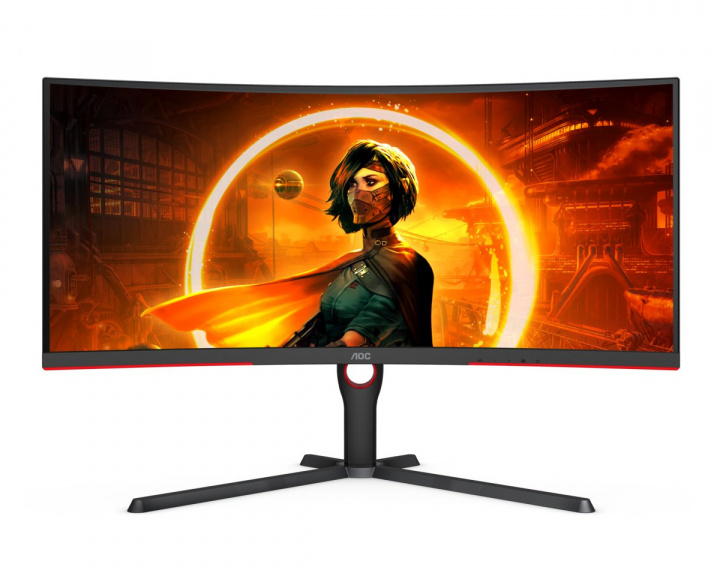 AOC CU34G3S 34” LED 165Hz 1ms AMD FreeSync Premium Curved Gamingskjerm