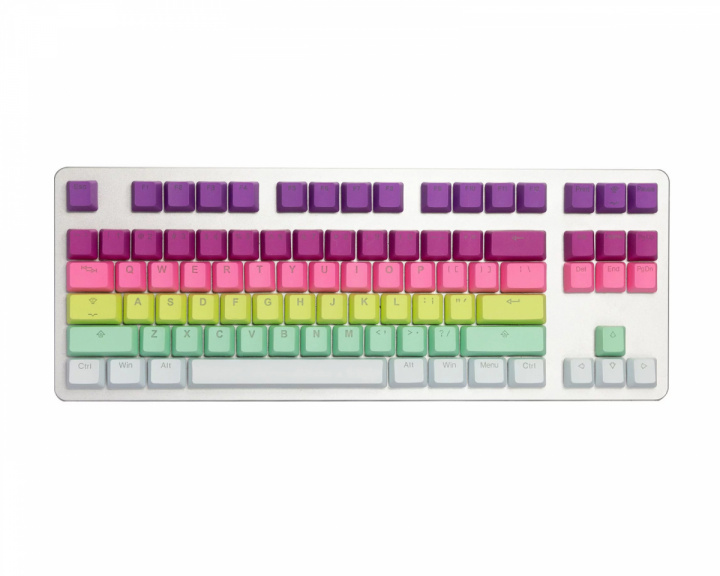 Tai-Hao PBT Doubleshot Shine-through 121-Key Keycap Set - Rainbow Sherbet