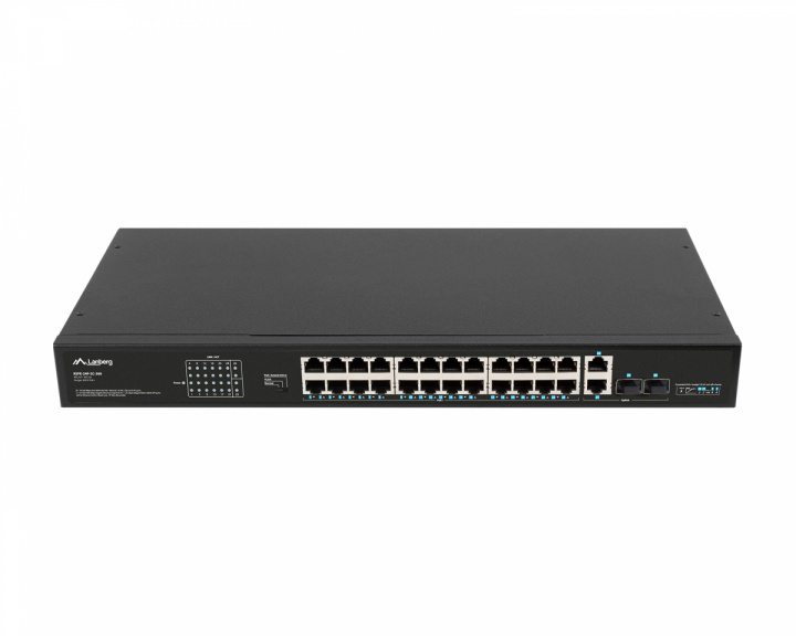 Lanberg Nettverkswitch 24-ports, 100MB POE+/2X COMBO RACK 19” (1000 Mbps, Max 360W)