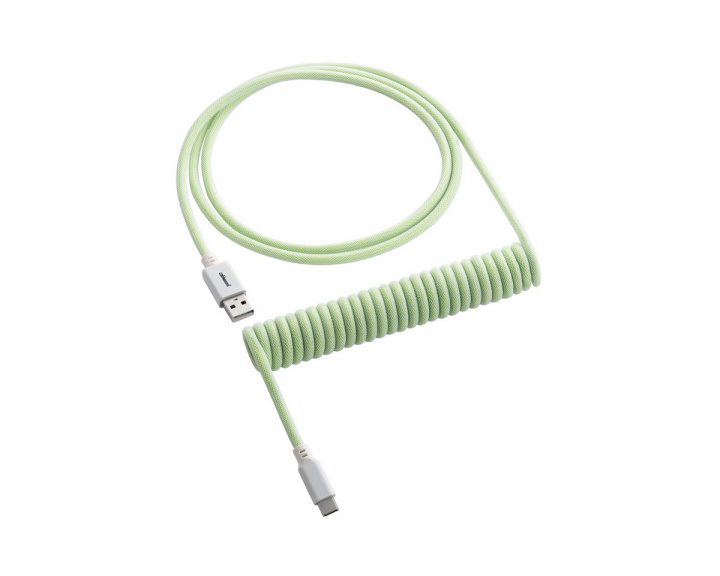 CableMod Classic Coiled Cable USB A to USB Type C, Lime Sorbet - 150cm