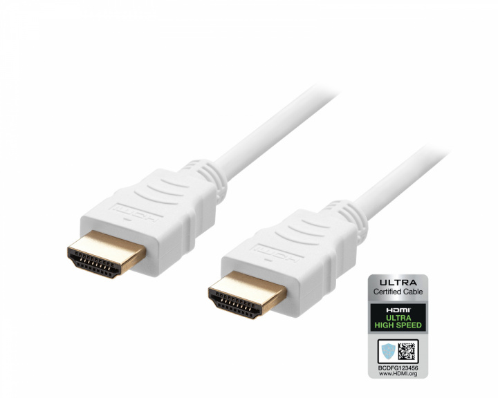 Deltaco Ultra High Speed HDMI-kabel 2.1 - Hvit - 3m