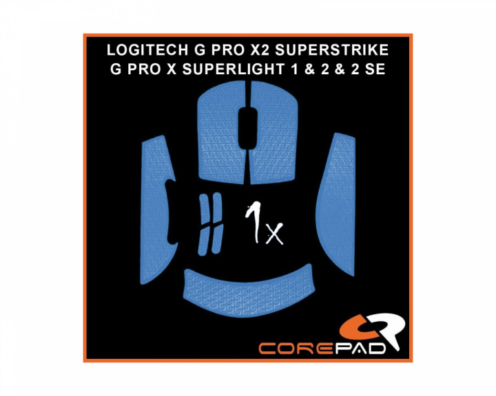 Corepad Soft Grips til Logitech G PRO X SUPERLIGHT 1 / 2 / 2 SE & X2 SUPERSTRIKE - Blå