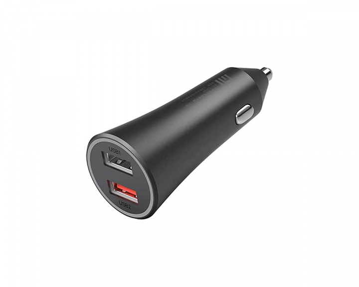 Xiaomi Mi 37W Dual-Port Car Charger - Svart Hurtiglader til Bil