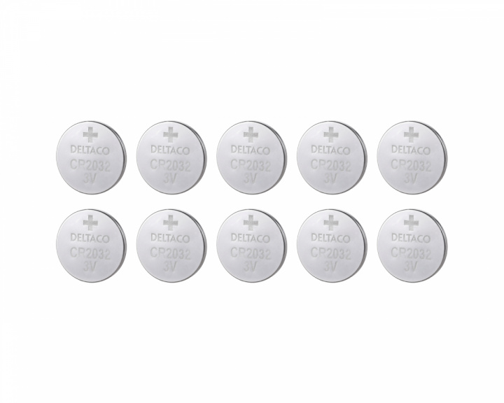 Deltaco Ultimate Litium Batterier CR2032 3V - 10 Pakke