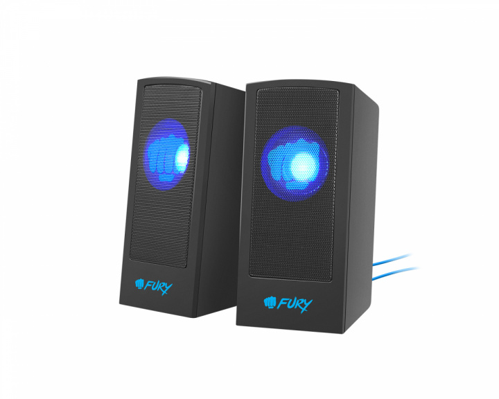 Fury Skyray 5W USB Høyttaler Blå-LED - Svart