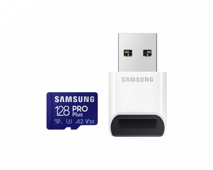 Samsung PRO Plus microSDXC 128GB & USB Card Reader - Minnekort