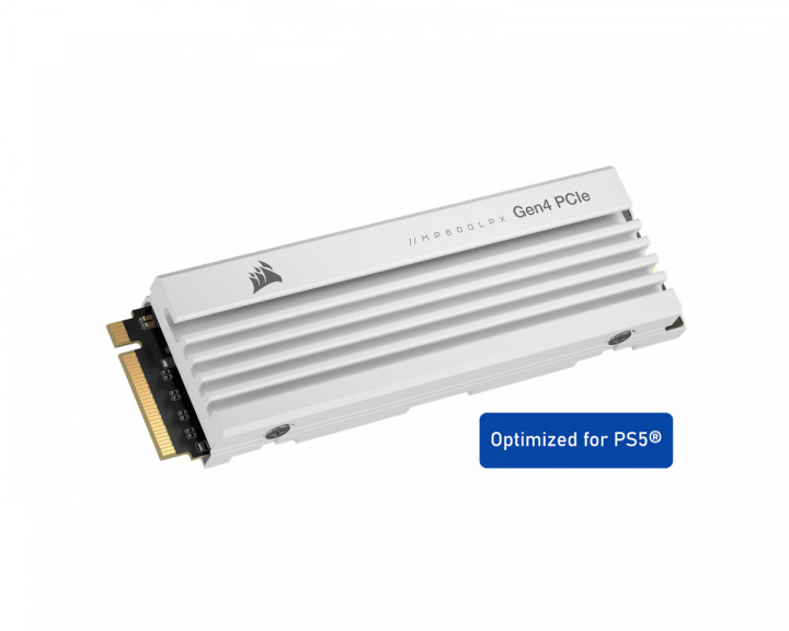 Corsair MP600 PRO LPX PCIe Gen4 x4 NVMe M.2 SSD til PS5/PC - 4TB - Hvit
