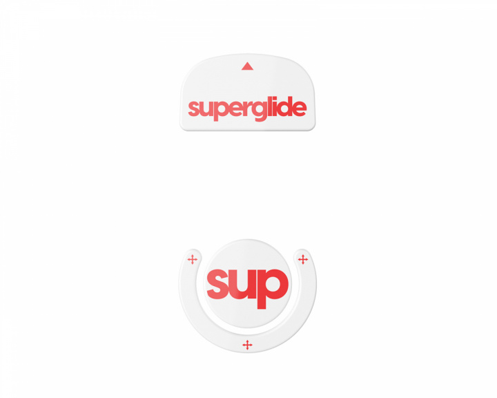 Superglide Version 2 Glas Skates til Logitech G Pro X Superlight - Hvit/Rød