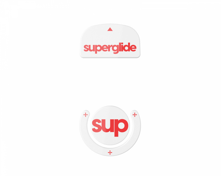 Superglide Version 2 Glas Skates til Logitech G Pro X Superlight - Hvit/Rød
