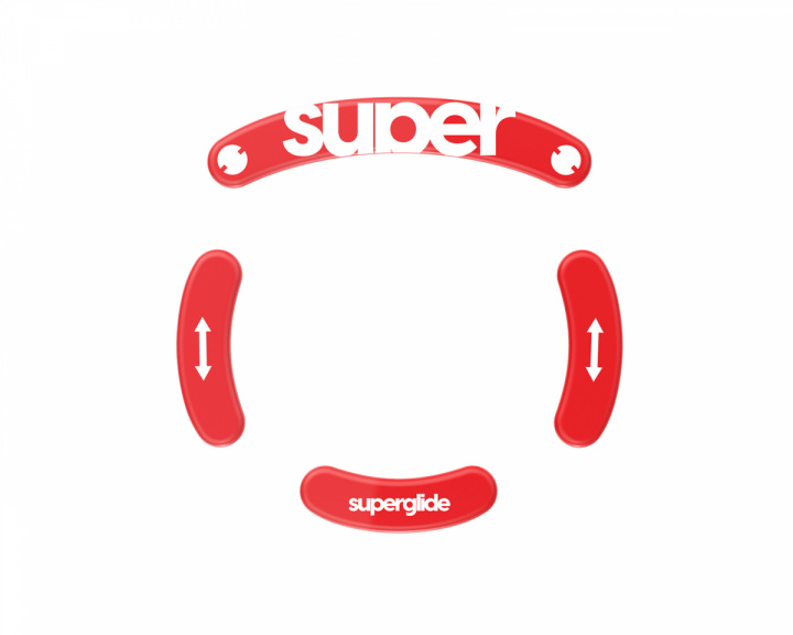 Superglide Version 2 Glas Skates til Logitech G Pro Wireless - Rød
