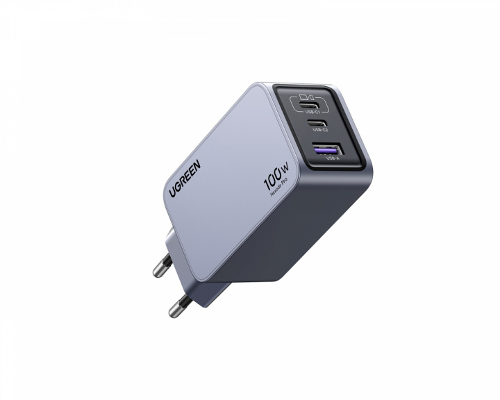 UGREEN Nexode Pro 100W 3-Port GaN Vegglader med 100W USB-C Kabel