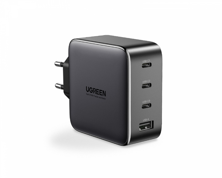 UGREEN Nexode 100W USB-C PD GaN - 4-Port Vegglader - Svart