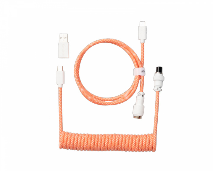 Keychron Custom Coiled Aviator Kabel USB-C - Rosa/Oransje