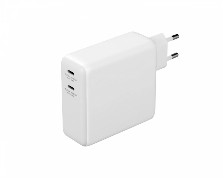 Deltaco USB-C Vegglader og Powerbank 9600 mAh - Hvit