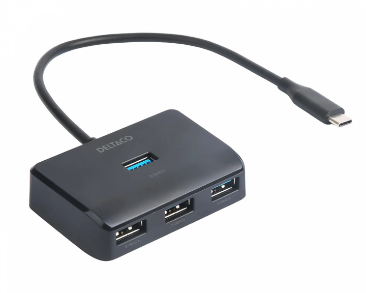 Deltaco USB-C Dockningsstation med 4 Porter - Svart