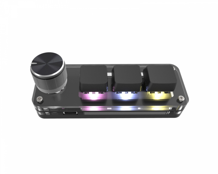 MaxCustom 3-Key RGB Mini Mekanisk Keypad med Knob - Svart