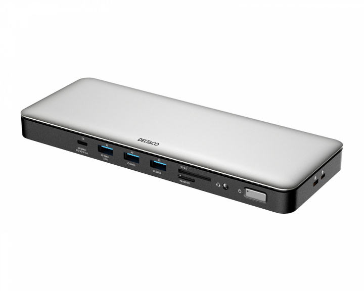 Deltaco USB-C Dockningsstation med 15 Porter - Grå