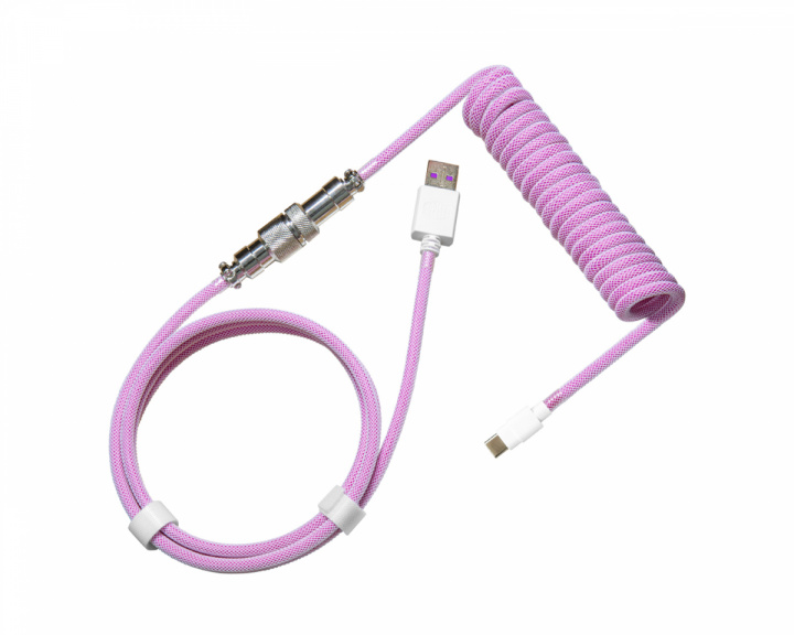 Cooler Master Coiled Cable USB-C til USB-A 1.5m - Aviator - Candy Magenta