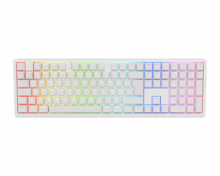 Ducky Zero 6108 Trådløst RGB-tastatur - Hvit [Cherry MX2A Speed Silver]