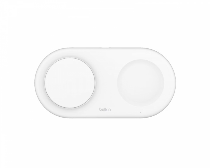 Belkin Boost Charge Pro 2-in-1 Qi2 Magnetisk Ladepute - Hvit